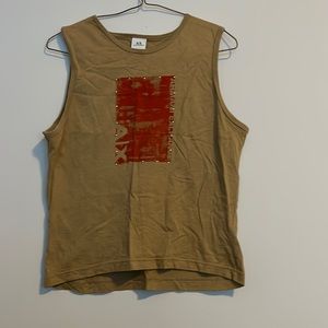 Tan sleeveless shirt